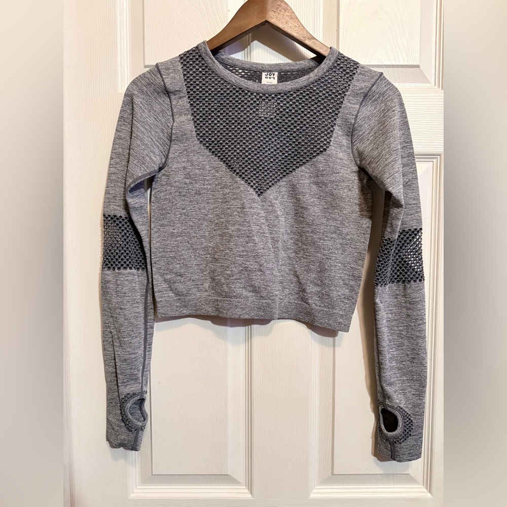 JoyLab Mesh Long Sleeve Crop Top - Picture 2 of 7